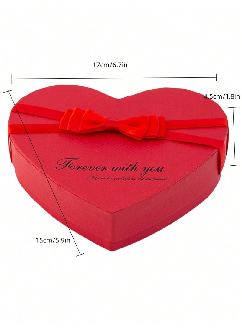 Valentine's Day decoration: A red heart-shaped gift box with a teddy bear and red roses – a lovely Valentine's Day gift. - Image 4